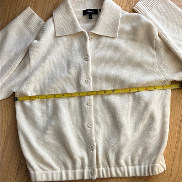 Theory Ivory Knit Button-Up Sweater - Picture 7 of 11